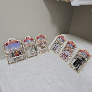 VTG Dickensville Noma Christmas Village Accessories Lot of 6 Deer / Tree New